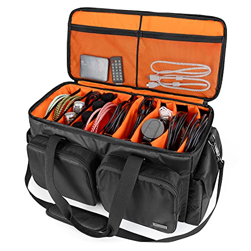 Trunab DJ Cable File Bag with Dividers - Travel Gig Bag for Professional DJ Gear and Accessories