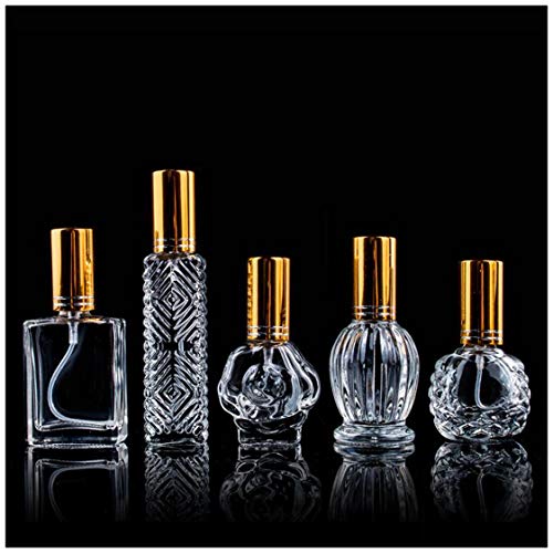 Vintage Glass Perfume Bottles Set of 5