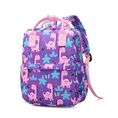 Cute Preschool Backpack for Kids - Girly Dinosaur