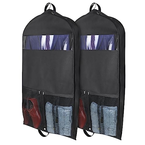 KEEGH 43" Garment Bags for Travel, Set of 2 - Black