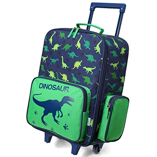 VASCHY Kids Rolling Luggage, Cute Dinosaur Suitcase