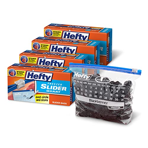 Hefty Slider Freezer Bags, Quart Size, 140 Count