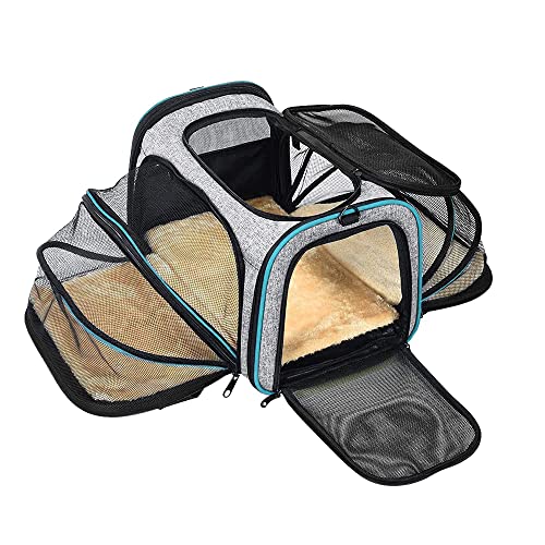 Expandable Foldable Soft-Sided Pet Carrier for Airline Travel