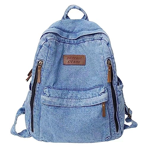 Stylish KAOBIO Denim Backpack - Ideal for Study, Work, and Travel