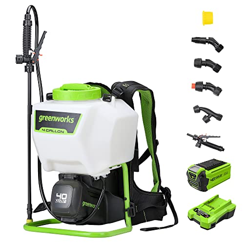 Greenworks 40V Backpack Sprayer (4 Gallon / 5 Tips / 25 FT Spray)