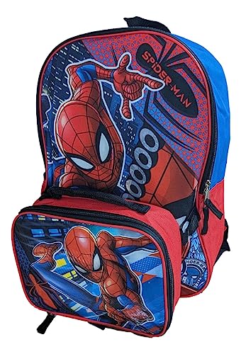 Ruz Spiderman Boys Backpack With Lunch Box Set