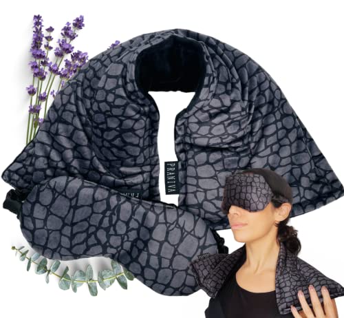 Praniva Neck Heating Pad Microwavable with Weighted Eye Mask