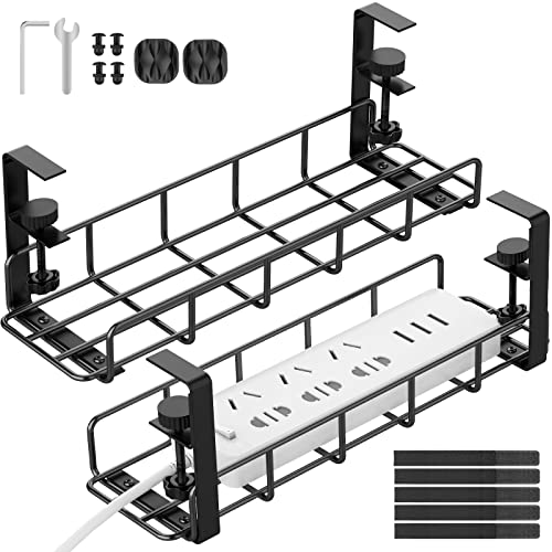 No Drill Under Desk Cable Management Tray