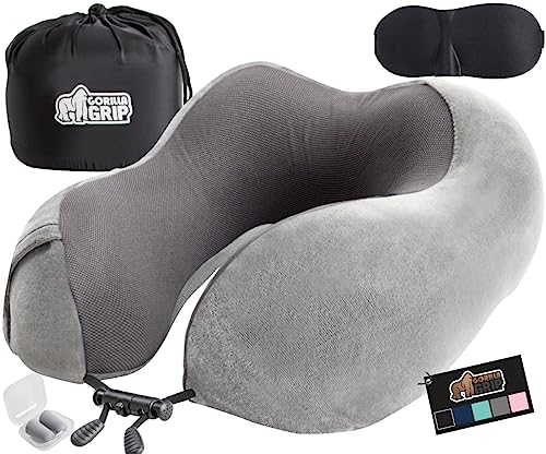 Gorilla Grip Memory Foam Travel Neck Pillow