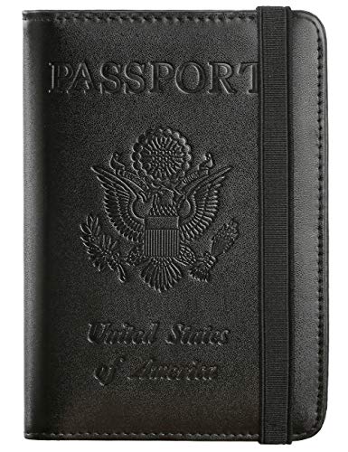 RFID Blocking Leather Passport Holder Wallet