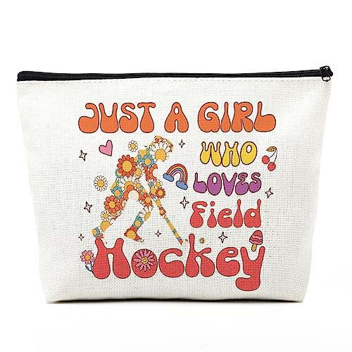 Funny Hockey Gifts Makeup Bag for Field Hockey Lovers