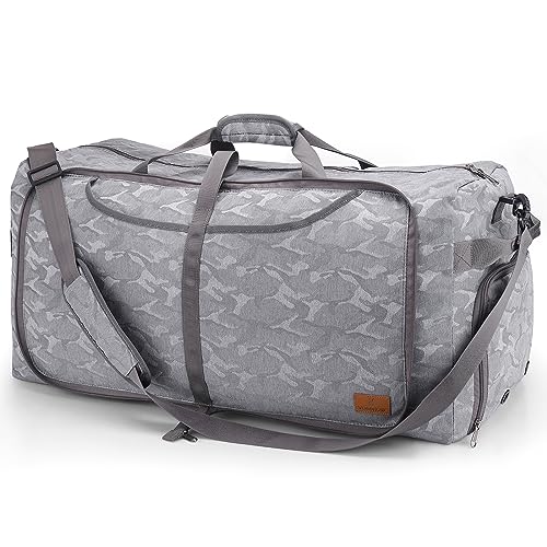 60L Foldable Duffle Bag with Shoes Compartment