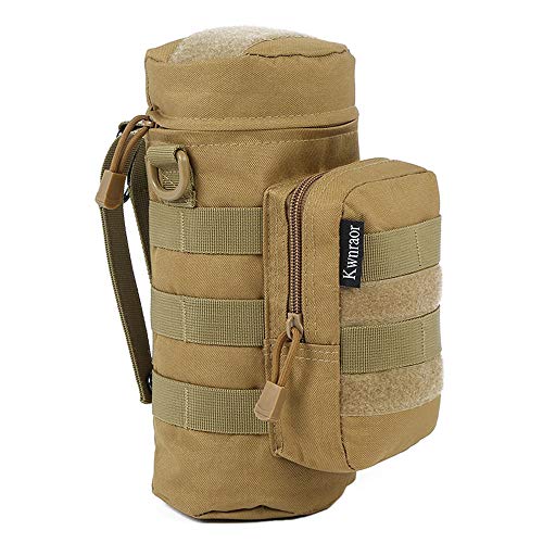Molle Tactical Water Bottle Pouch for Backpack with D-Ring Hook