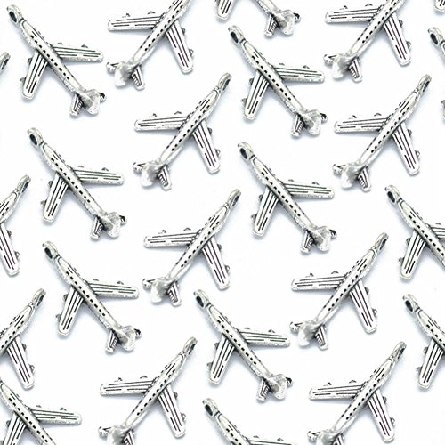 AKOAK Tibetan Silver Tone Airplane Pendants