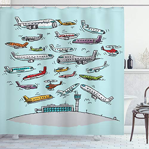 Ambesonne Airplane Shower Curtain
