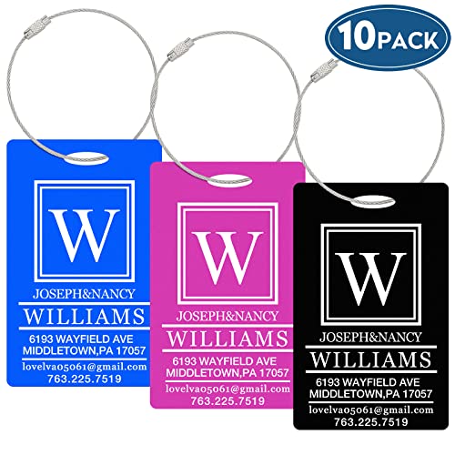 10-Piece Personalized Luggage Tags