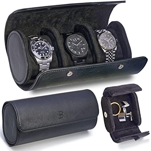 Leather Watch Roll Travel Case