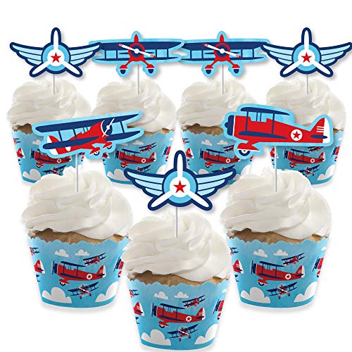 Taking Flight - Airplane Cupcake Wrappers and Treat Picks Kit