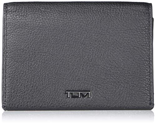 TUMI Nassau Card Case Wallet for Men - Black Texture