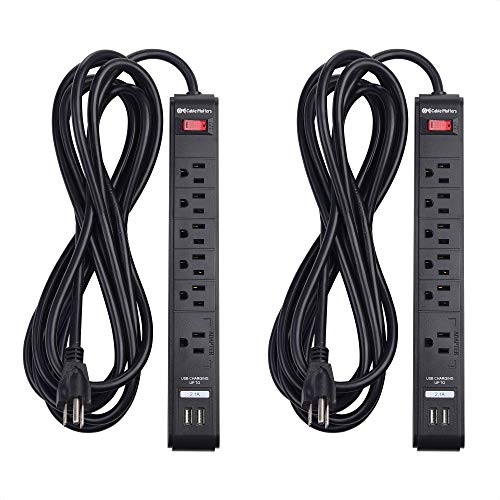 Cable Matters 6 Outlet Surge Protector Power Strip with USB - Black