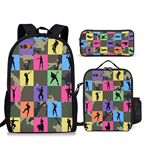 Game Backpack 3Pcs School Backpack Set for Kids Students
