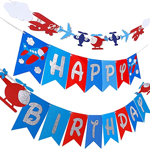 Airplane Birthday Banner & Garland Decoration