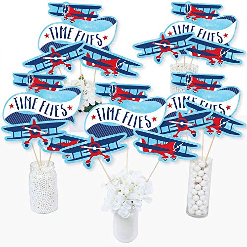 Vintage Airplane Party Centerpiece Sticks - Set of 15