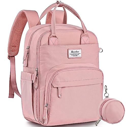 RUVALINO Diaper Bag Backpack - Stylish, Large Capacity, Pink