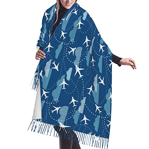 Airplane Pattern Scarfs for Women Men