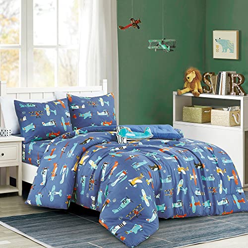 Vibrant Airplane Comforter Set for Kids' Rooms