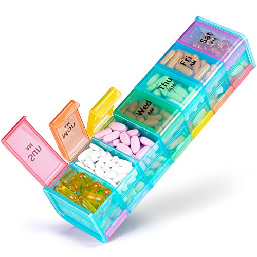 Extra Large Weekly Pill Organizer - Betife 7 Day Pill Box
