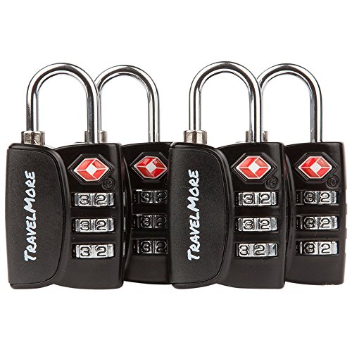 4 Pack TSA Approved Luggage Locks