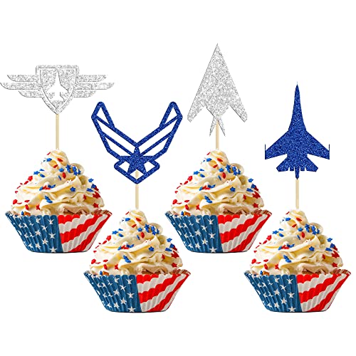 Glitter Military Cupcake Toppers