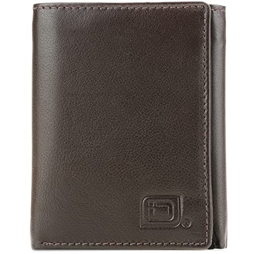 RFID Blocking Leather Trifold Wallet for Men