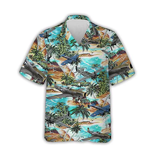 LYNBIZ Tropical Airplane Hawaiian Shirt