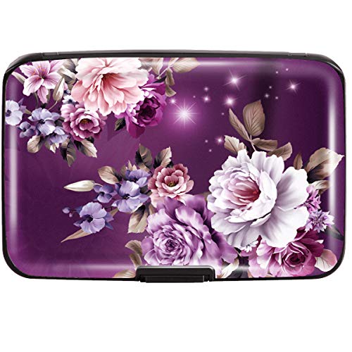 Slim Floral RFID Blocking Credit Card Holder for Women