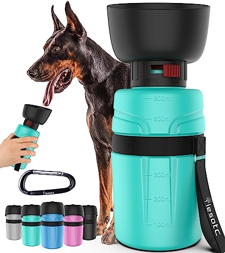 lesotc Pet Water Bottle - Foldable Dog Travel Water Dispenser