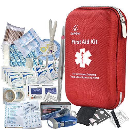 deftget 163 Pieces First Aid Kit - Waterproof, Portable, and Essential