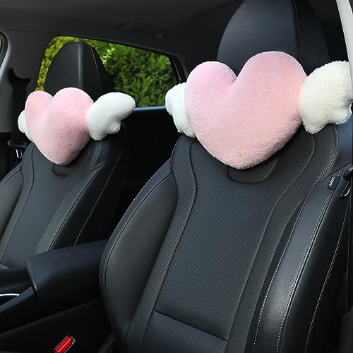 Heart Shaped Car Headrest Pillow with Angel Wings