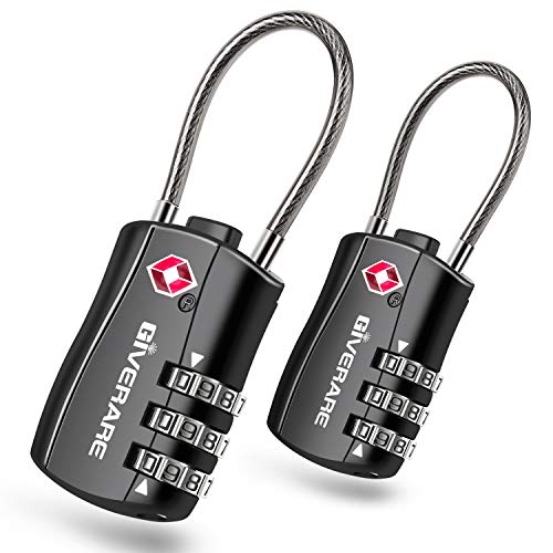 GIVERARE TSA Approved Luggage Lock, Combination Travel Cable Lock