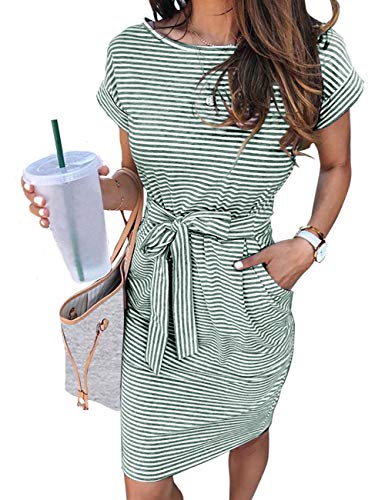 Women's Summer Striped T Shirt Dress