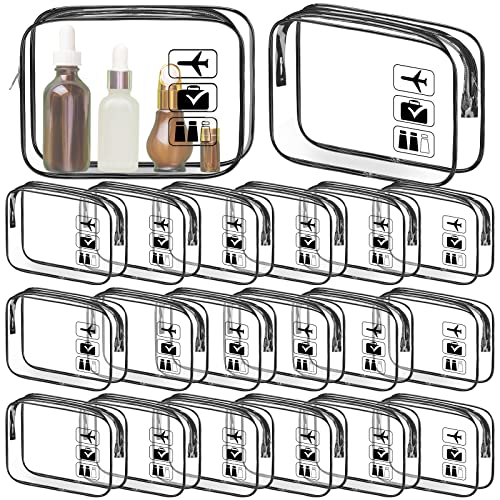 20 Pcs Clear Makeup Bag with Zipper