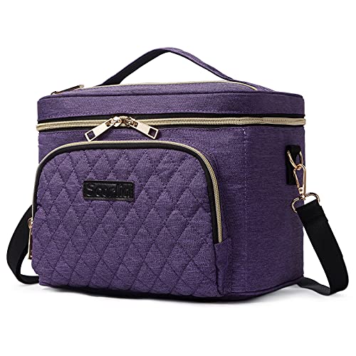 Scorila Travel Makeup Bag for Women, Purple