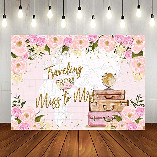 Lofaris Travel from Miss to Mrs Party Backdrop