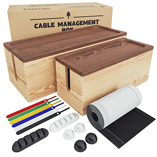 Wood Cable Management Box Set