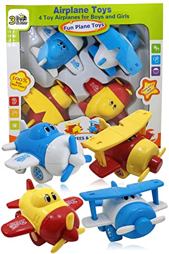 Fun Airplane Toys for Toddlers & Kids - Set of 4