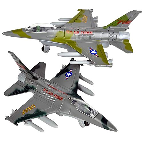 Diecast F-16 Fighting Falcon Jets with Pullback Mechanism