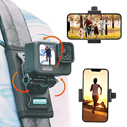 UNIXYZ Backpack Mount with Phone Clip for GoPro