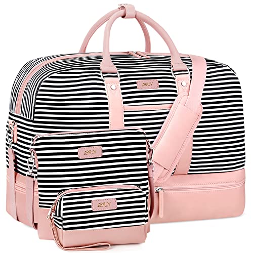 Large Canvas Weekender Bag with Shoe Compartment