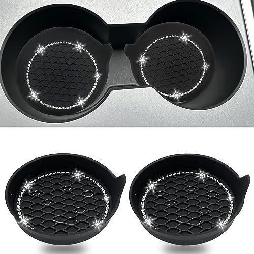 Bling Car Cup Holder Coasters (2 Pack, Black)